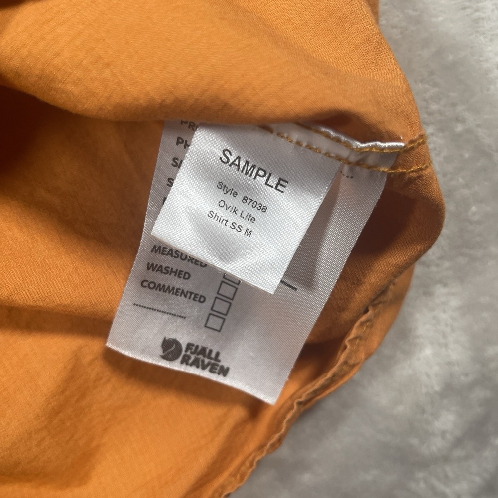 Fjallraven Ovik Lite Button‎ Short Sleeve Comfort Fit Shirt Mens Size M Orange - Picture 6 of 9